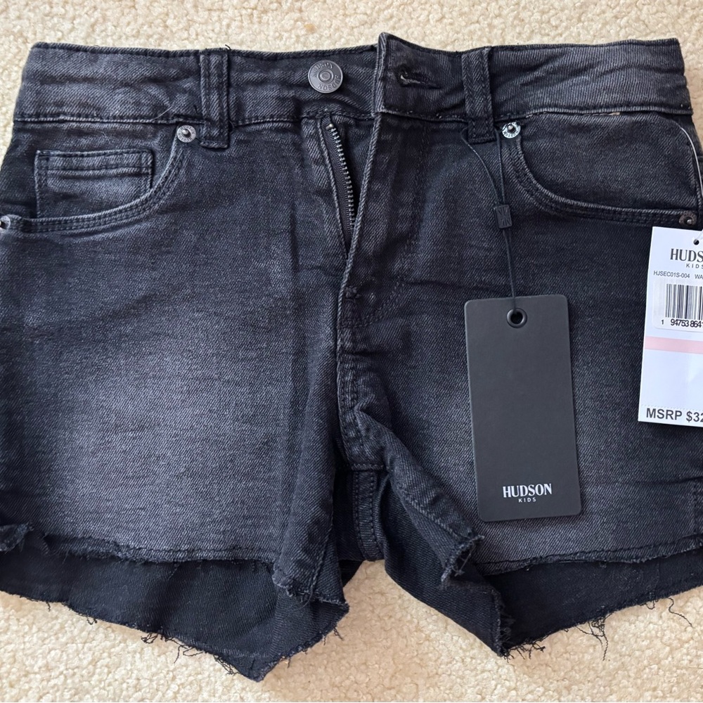 Hudson Jeans Girls Charcoal Denim Shorts